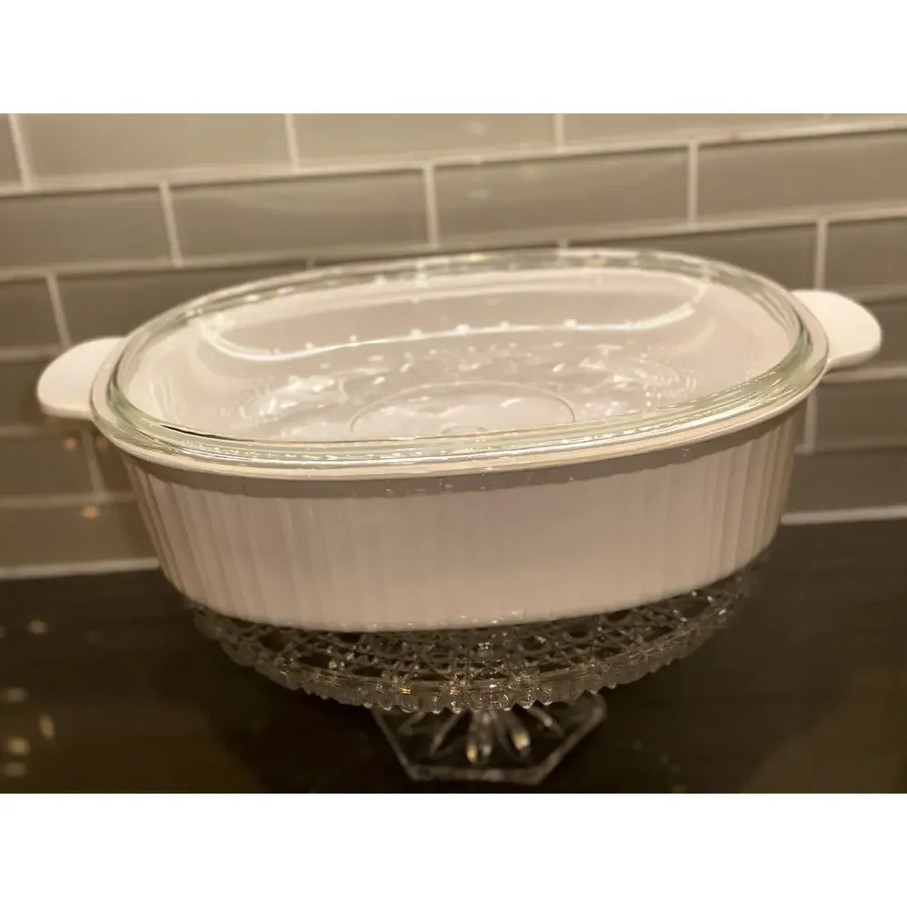 CorningWare “French White” 4 Liter Roaster Casserole F-14-B with Pyrex Lid